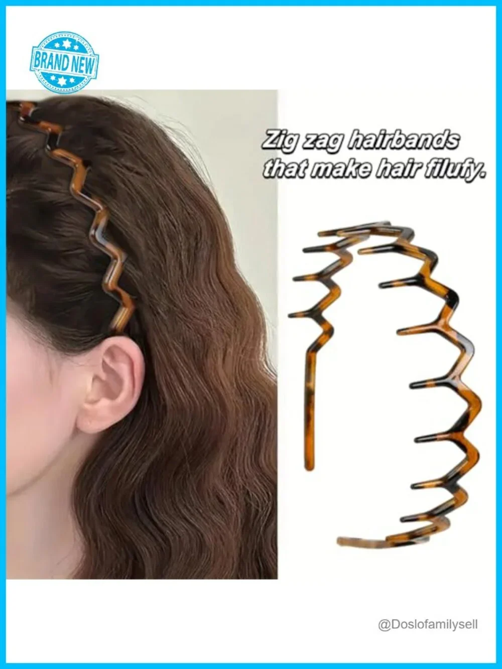 2-Pack Zig Zag Headbands with Teeth Non-Slip Plastic Hair Band